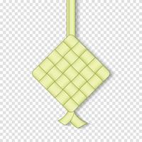 realistische 3D-ketupat. 3d ketupat rijst knoedel eid mubarak. ketupat pictogram illustratie. vector illustratie