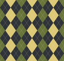 traditionele argyle geometrische diamant vorm naadloze patroon vintage geel groene kleur achtergrond. gebruik voor stof, textiel, interieurdecoratie-elementen, verpakking, stoffering. vector