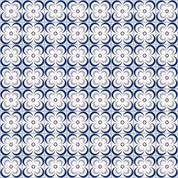 geometrische bloem vorm lijn raster naadloze patroon zwart-wit blauwe kleur achtergrond. eenvoudig Chinees-Portugees, peranakanpatroon. gebruik voor stof, textiel, interieurdecoratie-elementen, stoffering. vector