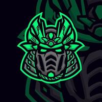 samurai esport gaming mascotte logo sjabloon vector