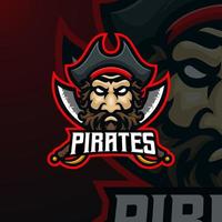 piraten masscot logo esport premium vector