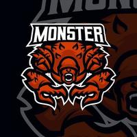 monster esport gaming mascotte logo sjabloon vector