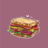 illustratie van sandwich vector