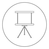 zakelijke presentatiebord pictogram zwarte kleur in cirkel of rond vector