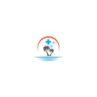 medische palm strand logo pictogram concept vector