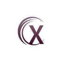 golf cirkel letter x logo pictogram ontwerp vector