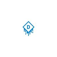 letter d logo in blauwe kleur ontwerpconcept vector