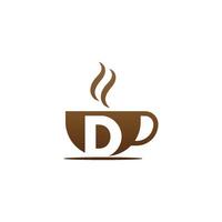 koffiekopje pictogram ontwerp letter d logo vector