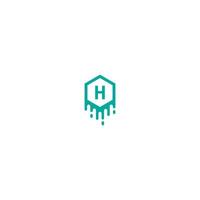 letter h logo in groene kleur ontwerpconcept vector
