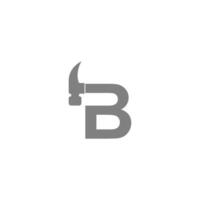 letter b en hamer combinatie pictogram logo ontwerp vector