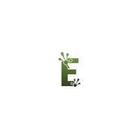 letter e logo ontwerp kikker voetafdrukken concept icoon vector