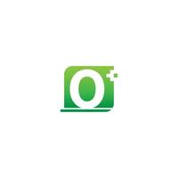 letter o logo icoon met medisch kruis ontwerp vector