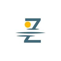 logo pictogram letter z met zonsondergang pictogram ontwerp vector