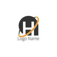 letter h cirkel pictogram logo, ontwerp letter pictogram cirkel concept vector