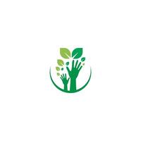 hand groen blad logo icoon vector