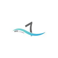 pictogram logo nummer 7 in het water laten vallen vector