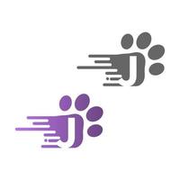 letter j-pictogram op pootafdrukken logo vector