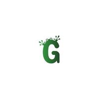 letter g logo ontwerp kikker voetafdrukken concept vector