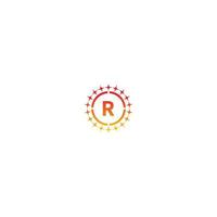 cirkel r logo brief ontwerpconcept in gradiëntkleuren vector