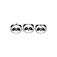 panda pictogram logo vector