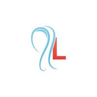 letter l pictogram-logo gecombineerd met hijab-pictogramontwerp vector