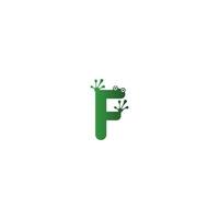 letter f logo ontwerp kikker voetafdrukken concept vector