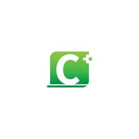 letter c logo icoon met medisch kruis ontwerp vector