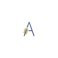 letter a gecombineerd met tarwepictogram logo-ontwerp vector