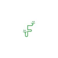 letter f logo ontwerp kikker voetafdrukken concept vector