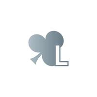 letter l-logo gecombineerd met klaverpictogramontwerp vector