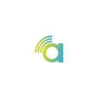 letter a draadloos internet logo vector