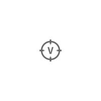moderne cirkel geschoten minimalistisch v logo brief creatief ontwerp vector