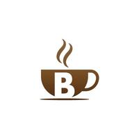 koffiekopje pictogram ontwerp letter b logo vector