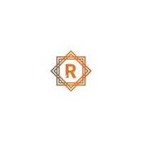 vierkant r-logo letters ontwerp vector