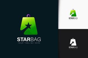 star bag-logo-ontwerp met verloop vector