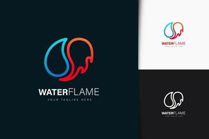 watervlam logo-ontwerp met verloop vector