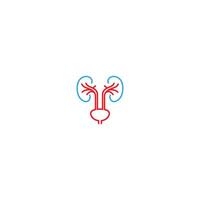 urologie logo, nier logo icoon gezond vector