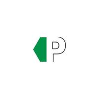 letter p op zeshoek pictogram ontwerp vector