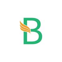 letter b-logo met vleugelpictogram ontwerpconcept vector