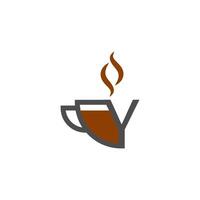 koffiekopje pictogram ontwerp letter y logo concept vector