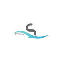 pictogram logo letter s laten vallen in het water vector