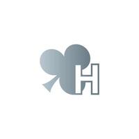 letter h-logo gecombineerd met klaverpictogramontwerp vector