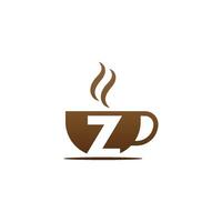 koffiekopje pictogram ontwerp letter z logo vector