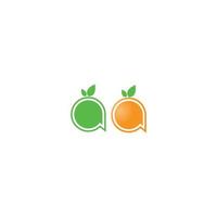 oranje fruit pictogram logo vector