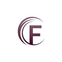 golf cirkel letter f logo pictogram ontwerp vector