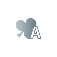 letter a-logo gecombineerd met klaverpictogramontwerp vector