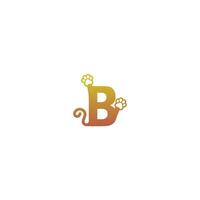 letter b logo ontwerp hond voetafdrukken concept icoon vector