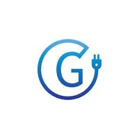 stroomkabel die letter g-logo vormt vector