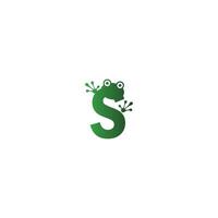 letter s logo ontwerp kikker voetafdrukken concept vector