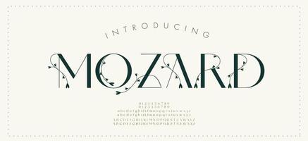 elegante bruiloft alfabet letters lettertype en nummer. typografie luxe klassieke belettering serif-lettertypen decoratieve vintage retro concept. vector illustratie